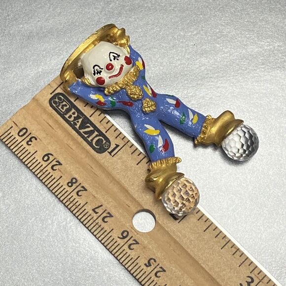 Spoontiques Vintage Pewter Hand-Stand Clown Gold Plated Enamel Swarovski Crystal - Picture 7 of 7